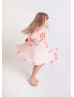 Pink Chiffon 3D Flowers Lightweight Flower Girl Dress